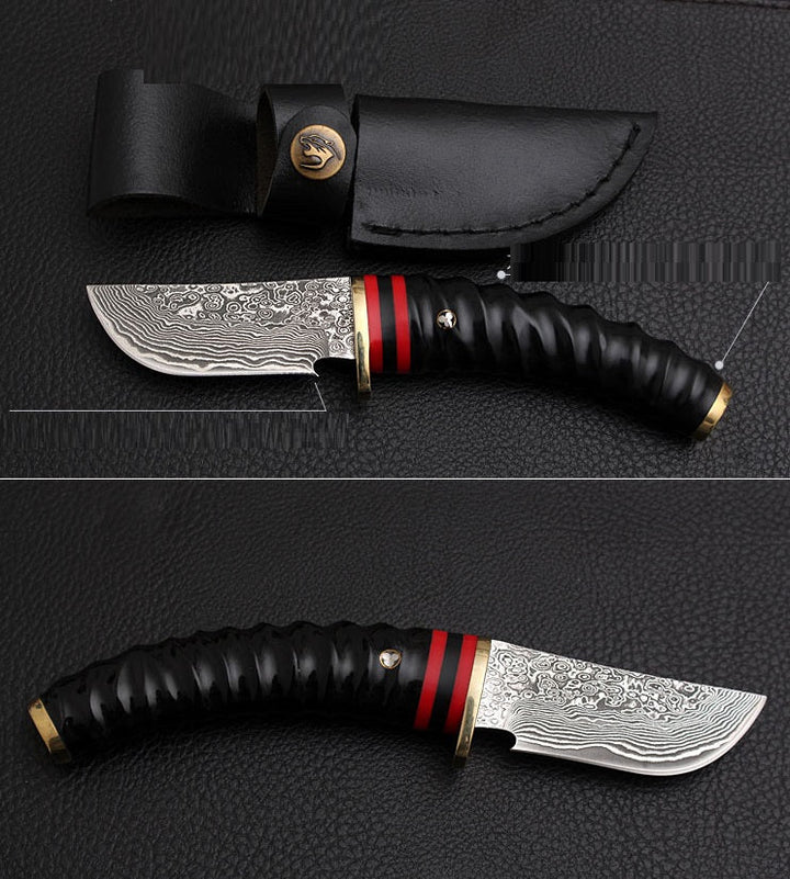 The Ultimate Hunting Companion: Handforged Damascus Antler Hunting Knife